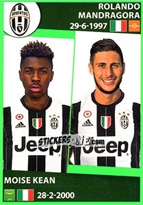 Sticker Rolando Mandragora / Moise Kean - Calciatori 2016-2017 n. 280 - Panini