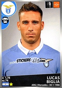 Sticker Lucas Biglia - Calciatori 2016-2017 - Panini