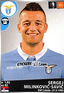 Sticker Sergej Milinkovic-Savic - Calciatori 2016-2017 n. 299 - Panini
