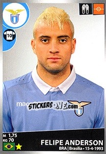 Figurina Felipe Anderson - Calciatori 2016-2017 - Panini