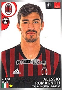 Cromo Alessio Romagnoli - Calciatori 2016-2017 - Panini