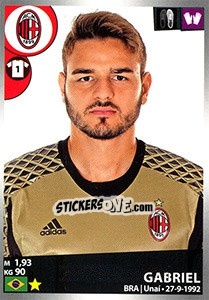 Sticker Gabriel - Calciatori 2016-2017 n. 317 - Panini