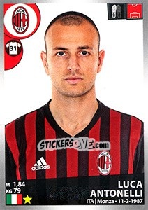 Sticker Luca Antonelli - Calciatori 2016-2017 n. 319 - Panini