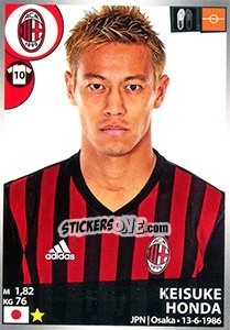 Sticker Keisuke Honda - Calciatori 2016-2017 - Panini