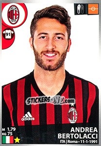 Figurina Andrea Bertolacci - Calciatori 2016-2017 - Panini