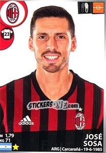 Sticker José Sosa - Calciatori 2016-2017 n. 327 - Panini