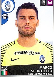Sticker Marco Sportiello - Calciatori 2016-2017 n. 9 - Panini