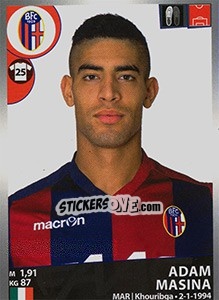 Sticker Adam Masina - Calciatori 2016-2017 n. 39 - Panini