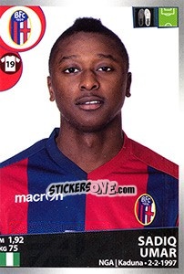 Cromo Sadiq Umar - Calciatori 2016-2017 - Panini