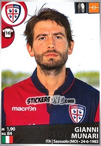 Sticker Gianni Munari - Calciatori 2016-2017 n. 75 - Panini
