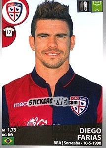 Sticker Diego Farias - Calciatori 2016-2017 n. 78 - Panini