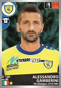 Figurina Alessandro Gamberini - Calciatori 2016-2017 - Panini