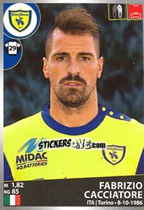 Sticker Fabrizio Cacciatore - Calciatori 2016-2017 n. 95 - Panini