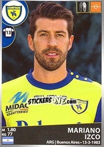 Cromo Mariano Izco - Calciatori 2016-2017 - Panini