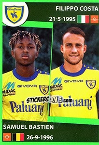 Cromo Filippo Costa / Samuel Bastien - Calciatori 2016-2017 - Panini