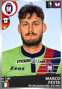 Figurina Marco Festa - Calciatori 2016-2017 - Panini