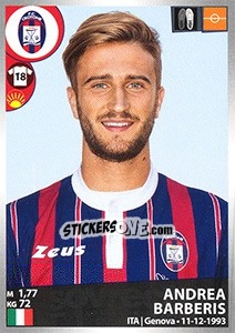 Sticker Andrea Barberis - Calciatori 2016-2017 - Panini