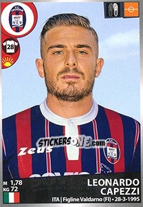 Sticker Leonardo Capezzi - Calciatori 2016-2017 n. 130 - Panini
