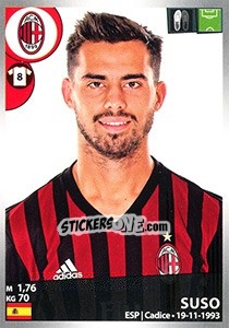 Figurina Suso - Calciatori 2016-2017 - Panini