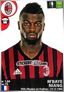 Sticker M'Baye Niang - Calciatori 2016-2017 n. 333 - Panini