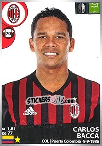 Sticker Carlos Bacca - Calciatori 2016-2017 - Panini