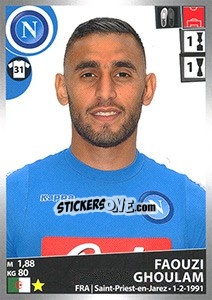 Figurina Faouzi Ghoulam - Calciatori 2016-2017 - Panini