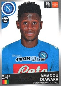Sticker Amadou Diawara - Calciatori 2016-2017 n. 352 - Panini