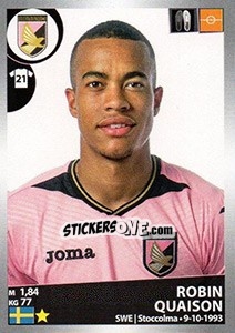 Sticker Robin Quaison - Calciatori 2016-2017 n. 385 - Panini