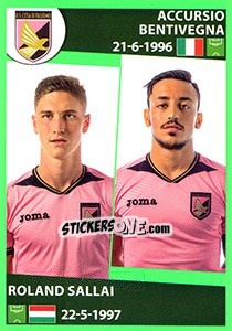 Sticker Accursio Bentivegna / Roland Sallai - Calciatori 2016-2017 n. 392 - Panini