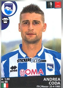 Sticker Andrea Coda - Calciatori 2016-2017 - Panini