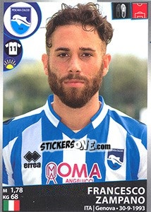 Sticker Francesco Zampano - Calciatori 2016-2017 - Panini