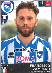 Sticker Francesco Zampano - Calciatori 2016-2017 n. 403 - Panini
