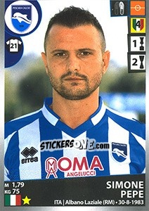 Sticker Simone Pepe - Calciatori 2016-2017 n. 415 - Panini