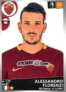 Cromo Alessandro Florenzi - Calciatori 2016-2017 - Panini