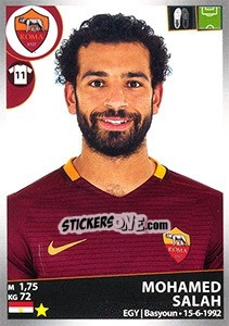 Figurina Mohamed Salah - Calciatori 2016-2017 - Panini