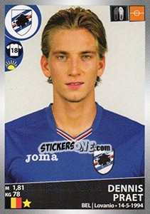 Sticker Dennis Praet - Calciatori 2016-2017 n. 468 - Panini