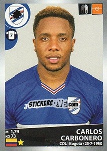 Cromo Carlos Carbonero - Calciatori 2016-2017 n. 470 - Panini