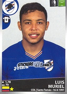 Sticker Luis Muriel - Calciatori 2016-2017 n. 473 - Panini