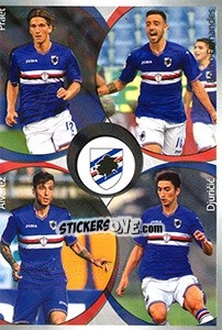 Figurina Sampdoria Djuricic / Bruno Fernandes / Álvarez / Praet - Calciatori 2016-2017 - Panini