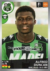 Cromo Alfred Duncan - Calciatori 2016-2017 - Panini