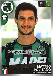 Sticker Matteo Politano - Calciatori 2016-2017 n. 499 - Panini