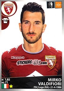 Cromo Mirko Valdifiori - Calciatori 2016-2017 - Panini