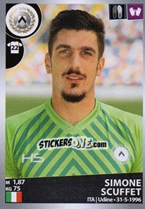 Sticker Simone Scuffet - Calciatori 2016-2017 - Panini