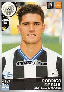 Sticker Rodrigo De Paul - Calciatori 2016-2017 - Panini