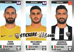 Figurina Ivan Lanni / Riccardo Ragni / Andrea Mengoni - Calciatori 2016-2017 - Panini