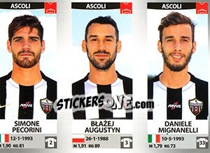 Sticker Simone Pecorini - Błażej Augustyn - Daniele Mignanelli - Calciatori 2016-2017 n. 584 - Panini