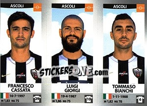 Sticker Francesco Cassata / Luigi Giorgi / Tommaso Bianchi - Calciatori 2016-2017 n. 586 - Panini