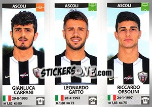 Sticker Gianluca Carpani / Leonardo Gatto / Riccardo Orsolini - Calciatori 2016-2017 - Panini