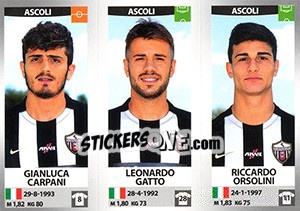 Figurina Gianluca Carpani / Leonardo Gatto / Riccardo Orsolini - Calciatori 2016-2017 - Panini