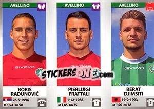 Sticker Boris Radunovic / Pierluigi Frattali / Berat Djimsiti - Calciatori 2016-2017 - Panini